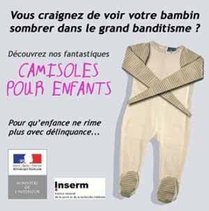 Caricature   vous craignez de voir votre bambin sombrer dans le grand banditisme decouvrez camisole pour enfants