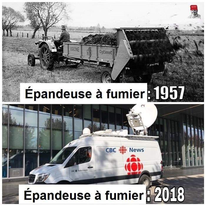 Caricture   média   épandeuse à fumier 1957 épendeuse à fumier 2018