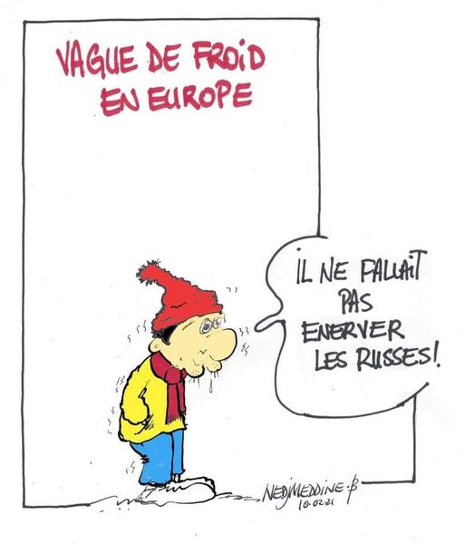 Dessin   caricature   hiver   vague de froid en europe   il ne fallais pas énerver les russe