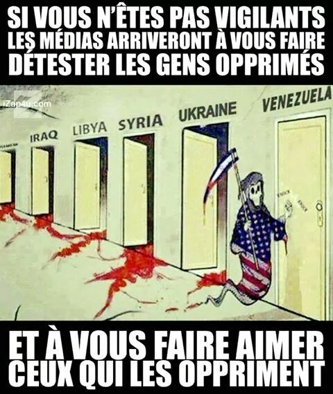 Guerre   mort   Caricature   si vous 'ets pas vigilant le smedias arriveront a vous detster les gens opprimés et aimer ceux qui les oppriment