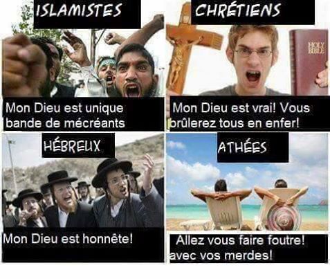 Islamiste   Chrétien   Hébreux   Athé