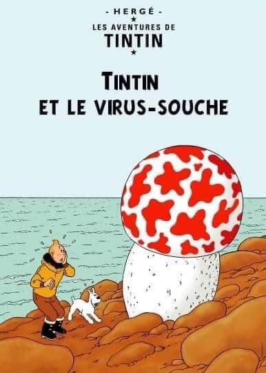 Livre   caricature   tintin et le virus souche