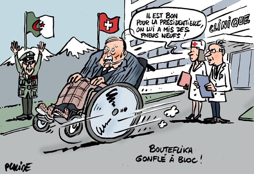 Politique   caricature   boutefica   je lui est mis des pneu neuf il estgonflé a bloc