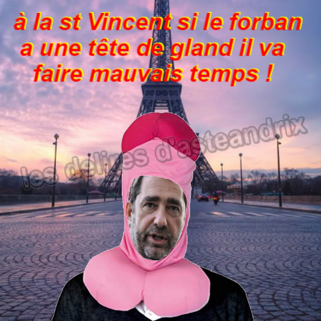 Politique   caricature   castaner   à la saitn vincent si le forban a une tête degland il va faire mauvais temps