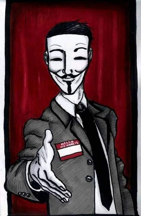 Anonymous   avec masque qui veux serrez l amain