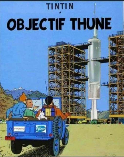 Blague   vaccin   tintin   objectif thune   avec seringue