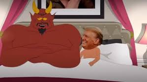 south park humour français   donald trump=president des allements anglais=anglo saxon fait l amour avec le diable = SaTemps la bite